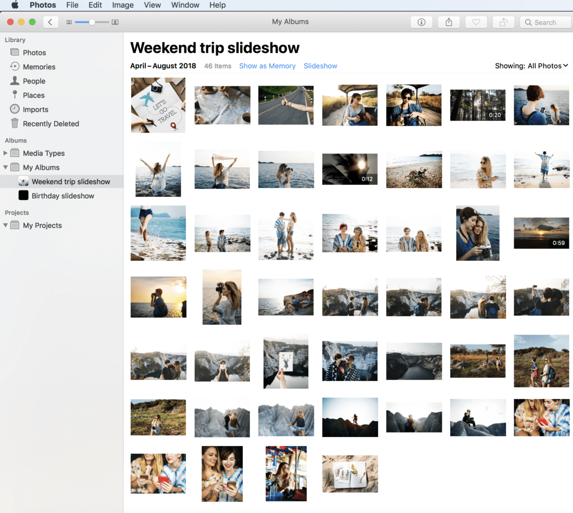 how to create a slideshow on mac with photos