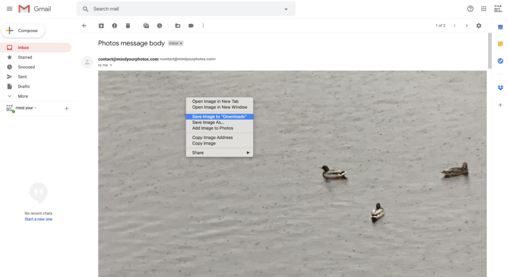 how to save photos sent over yahoo mail on mac